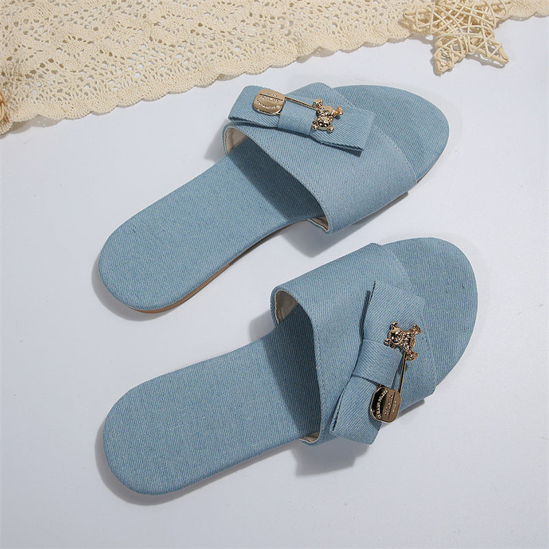 Casual Daily Patchwork Metal Accessories Decoration Solid Color Round Comfortable Shoes Ada Fashion