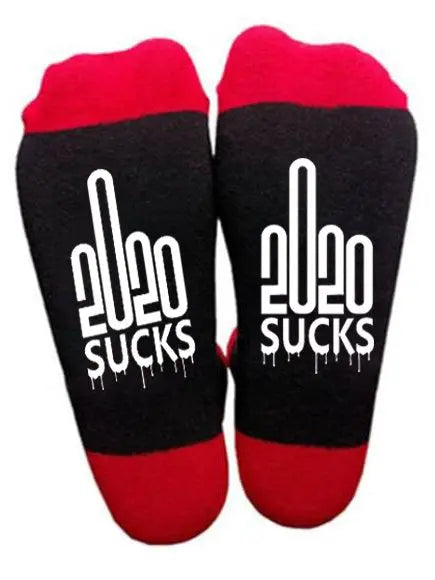 2020 Middle Finger Graphic Crew Socks adawholesale