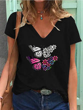 Load image into Gallery viewer, Animal Floral-Print Short Sleeve Boho Shirts &amp; Tops mysite
