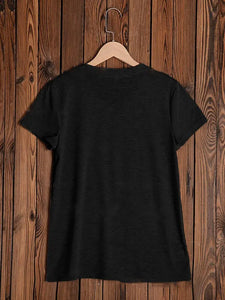 Black Moon Printed Club Daily Casual Short Sleeve Shift Shirts & Tops AD475 adawholesale