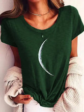 Load image into Gallery viewer, Black Moon Printed Club Daily Casual Short Sleeve Shift Shirts &amp; Tops AD475 adawholesale
