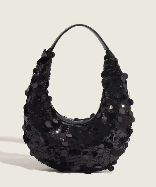 Boutique Black Sequins Party Satchel Bag Handbag ZX1007 Ada Fashion