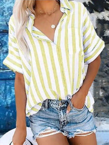 Buttoned Down Work Daily Striped Shirts adawholesale