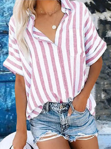 Buttoned Down Work Daily Striped Shirts adawholesale
