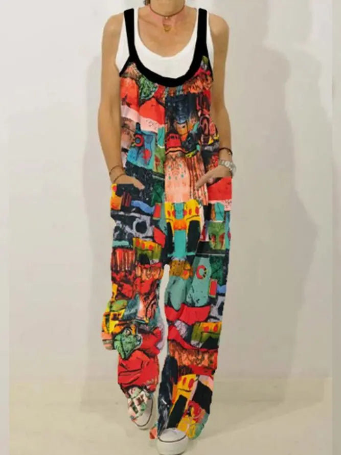 Casual Abstract Sleeveless One-Pieces adawholesale