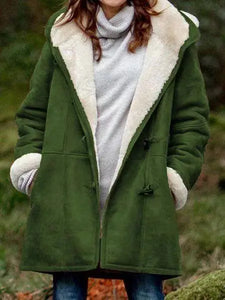Casual Long Sleeve Cotton-Blend Hoodie Coat adawholesale