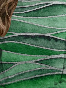 Casual Long Sleeve Wave Printed Sweatshirt mysite