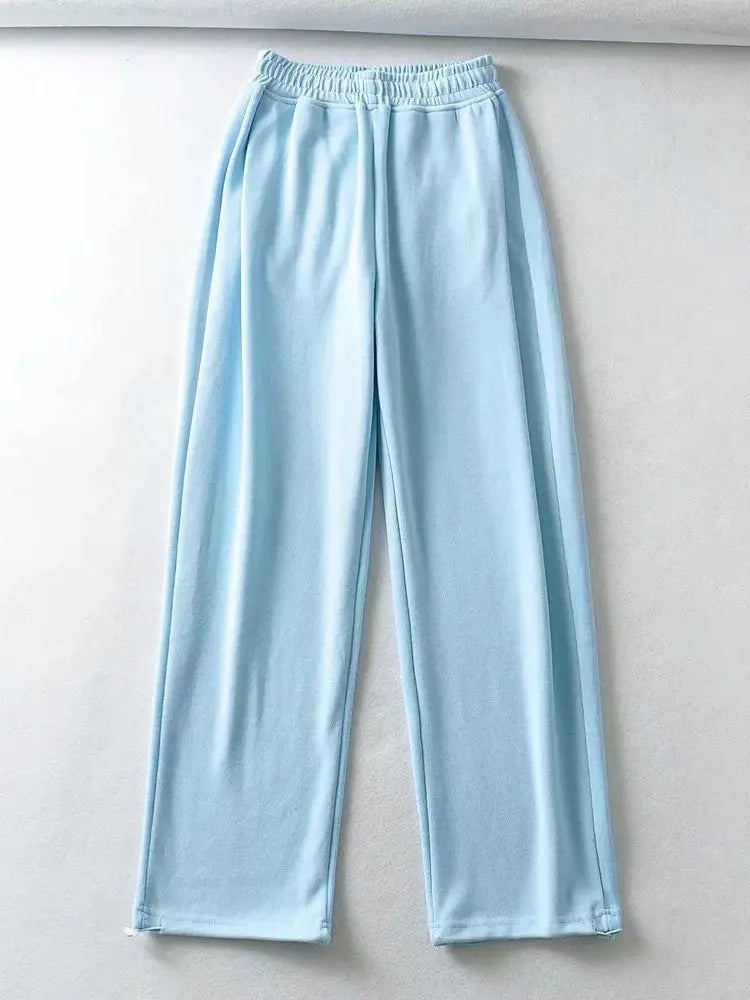 Casual Solid Straight Jogger Pants Women adawholesale