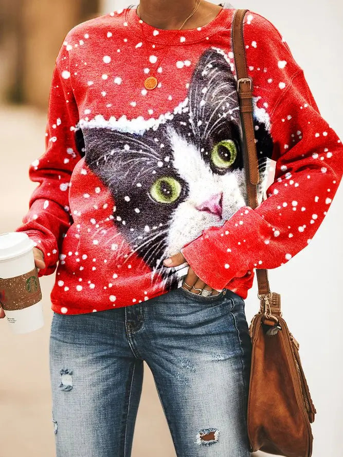 Christmas cat Sweatshirt F3808 adawholesale