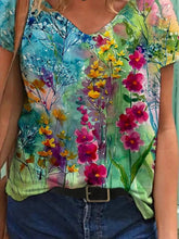 Load image into Gallery viewer, Colorful Flower Painting T-shirt mysite
