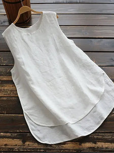 Cotton Sleeveless Paneled Shirts & Tops AD521 adawholesale