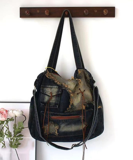 Fashion Tassel Large Capacity Denim Satchel Bag Handbag SX1015
