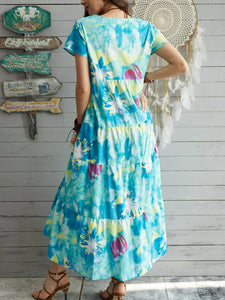 Floral Short Sleeve A-Line Casual Dresses mysite