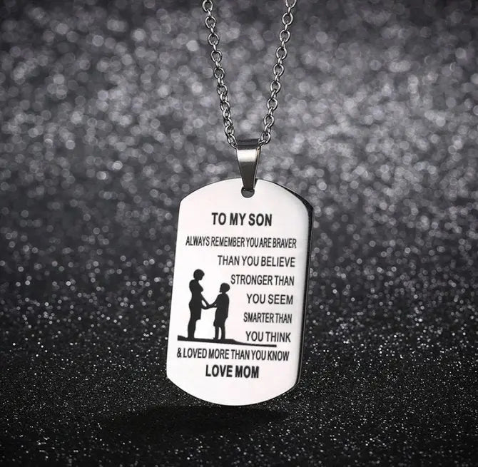 From Mom to Son - Stainless Steel Dog Tag Necklace AD322 adawholesale