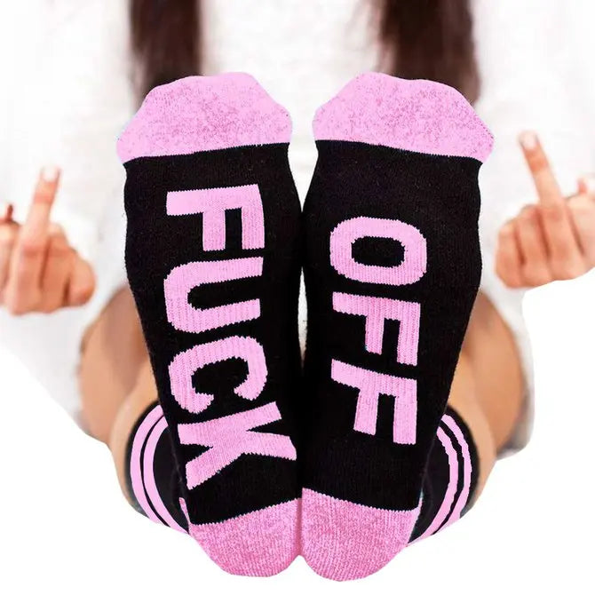 Funny Letter Printed Casual Cotton Stockings adawholesale
