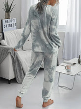 Load image into Gallery viewer, Gray White Ombre Tie-Dye Casual Suits Set adawholesale
