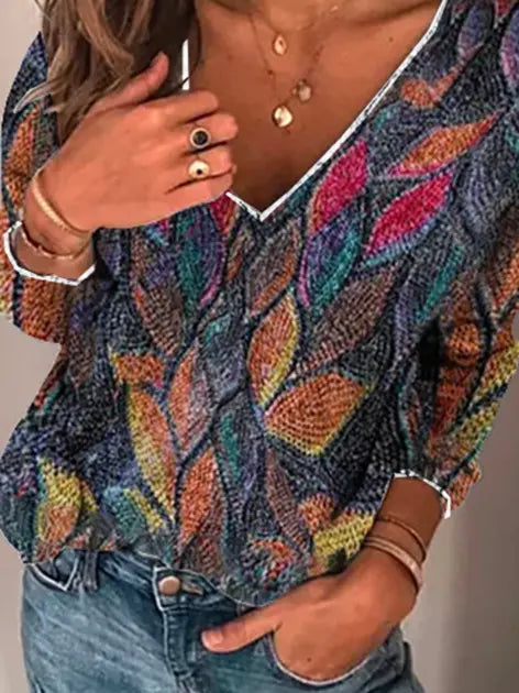 Knitted V Neck Shift Shirts & Tops adawholesale
