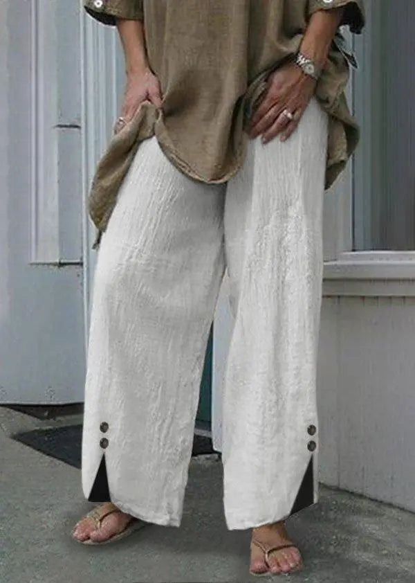 Linen Casual Solid Pants AD765 mysite
