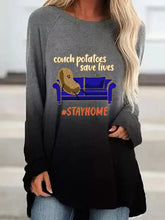 Load image into Gallery viewer, Long Sleeve Crew Neck Shift Shirts &amp; Tops mysite
