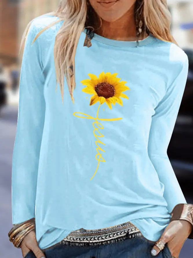 Long Sleeve Floral-Print Casual Shirts & Tops adawholesale