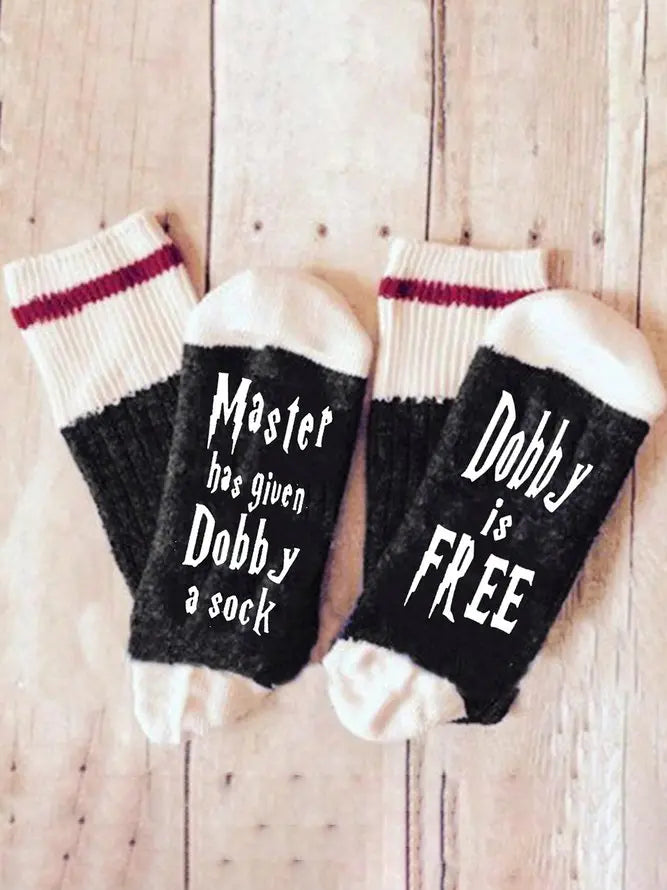 Mens Womens Master has given Dobby a Socks  Cotton Letter fuzzy Socks adawholesale