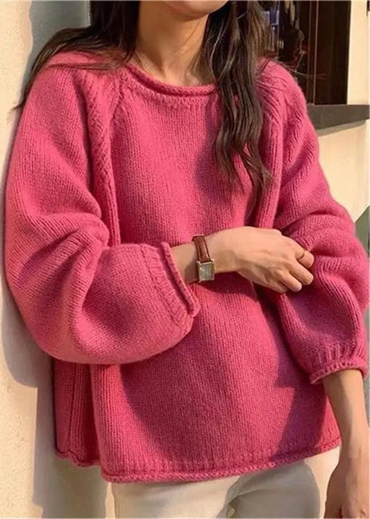 Modern Rose Oversized Cozy Knit Sweaters Spring Ada Fashion