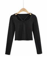 Load image into Gallery viewer, New Solid Long Sleeve Pullover Tee adawholesale
