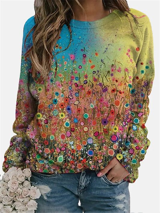 Colorful Dandelion Painting Print Fleece Sweatshirt RG8510 ML0022