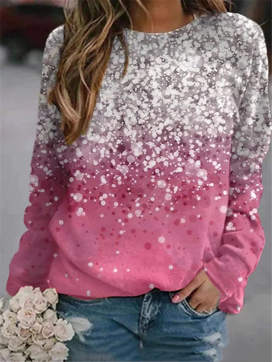 Pink Snow Painting Print Sweatshirt AD1002 ML0021