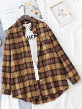 Load image into Gallery viewer, One Pocket Plaid Long Sleeve Shirts adawholesale

