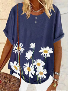 Plus size Short Sleeve Floral Vintage Shirts & Tops mysite