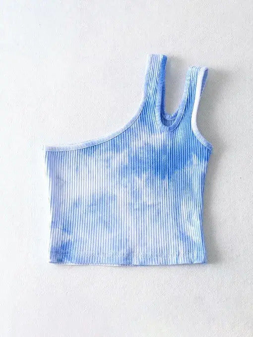 Sexy Inclined Shoulder Tie Dye Camisole F3137 adawholesale