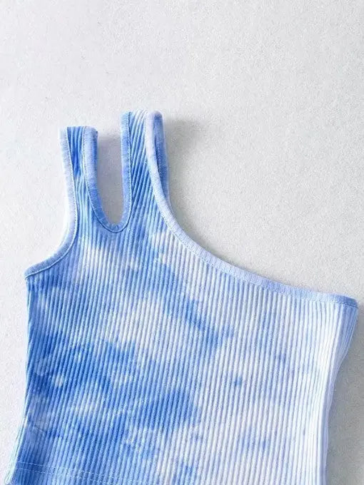 Sexy Inclined Shoulder Tie Dye Camisole F3137 adawholesale