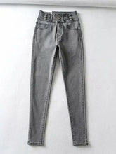Load image into Gallery viewer, Street Solid Button Up High Waist Pencil Jeans adawholesale
