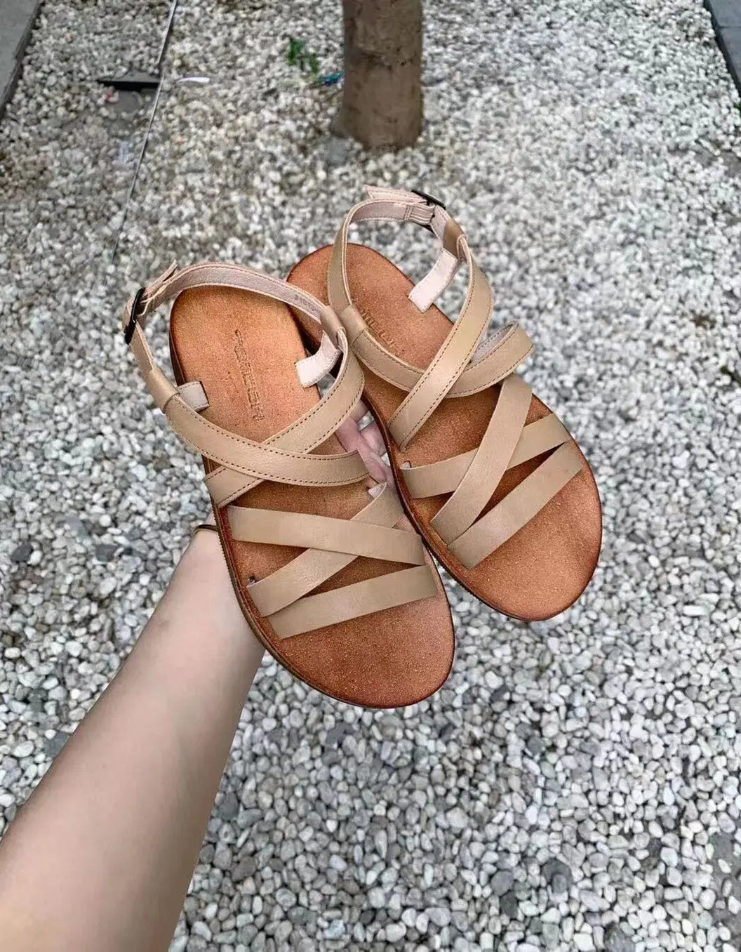 Summer Comfortable Soft Leather Strappy Sandals Ada Fashion
