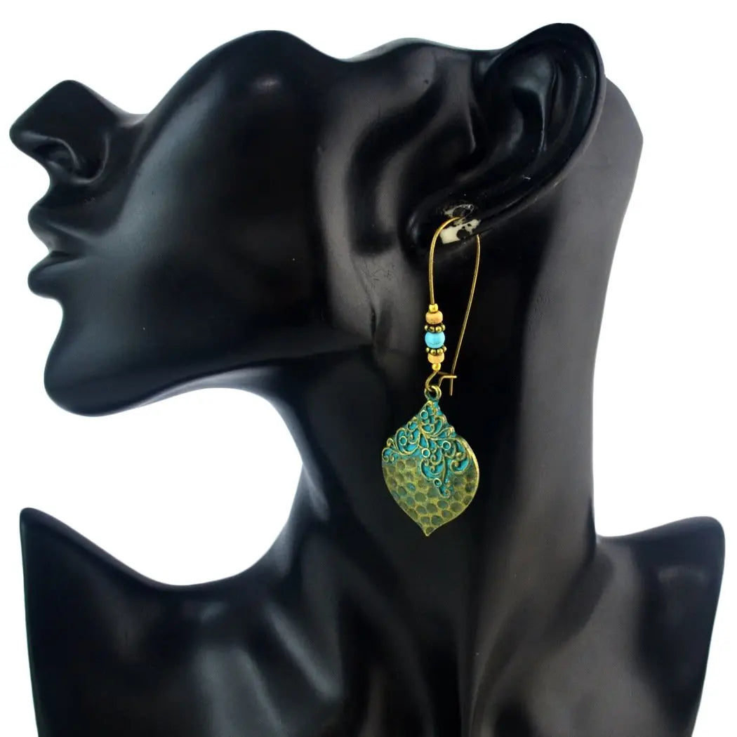 Turquoise leaf earrings mysite