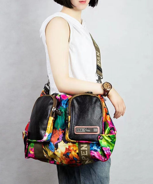 Versatile Casual Oversized Printed Patchwork Crossbody Bag Ada Fashion