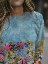 Load image into Gallery viewer, Vintage Flower Painting Print Sweatshirt mysite
