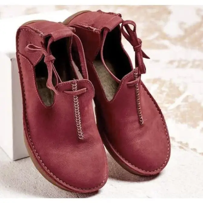 Woman Daily Super Comfort Round Toe Casual Lace-Up Flat & Loafers AD248 adawholesale
