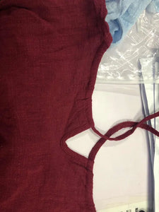 Women  Linen Causal Tops Round Neck Solid  Sleeveless Tanks adawholesale