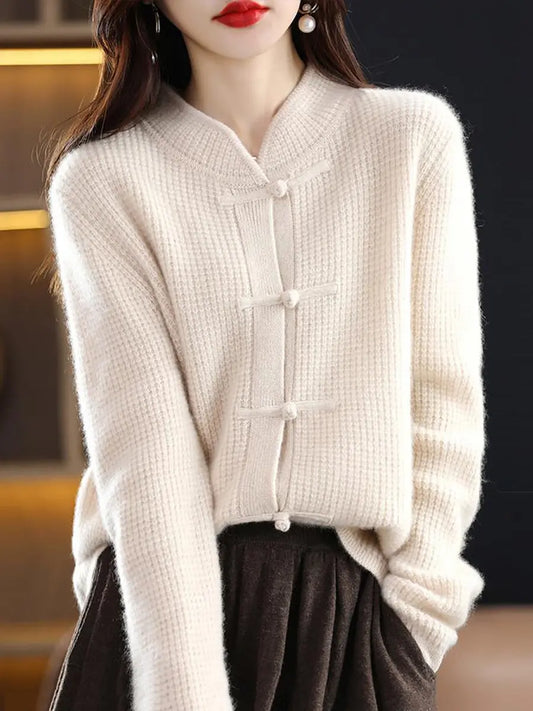 Women Casual Winter Wool Solid Knitted Sweater Ada Fashion