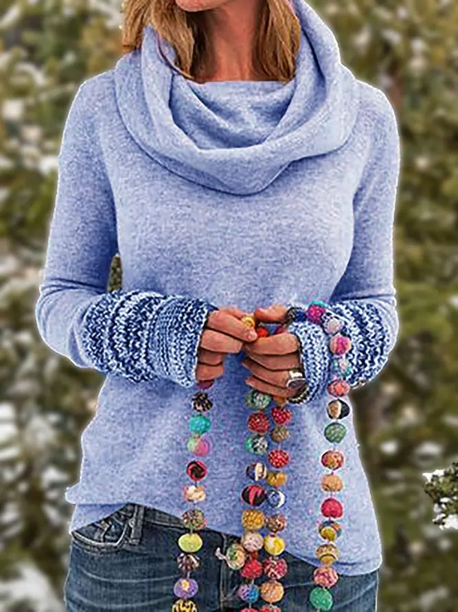 Women Tribal Vintage Cowl Neck Long Sleeve pullover AD272 adawholesale