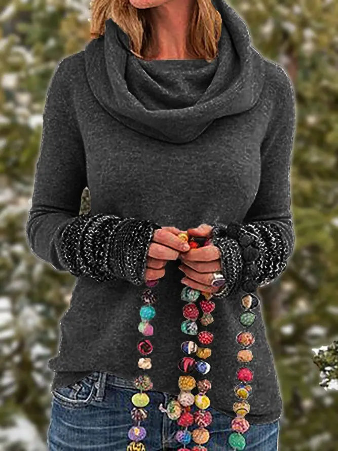 Women Tribal Vintage Cowl Neck Long Sleeve pullover AD272 adawholesale