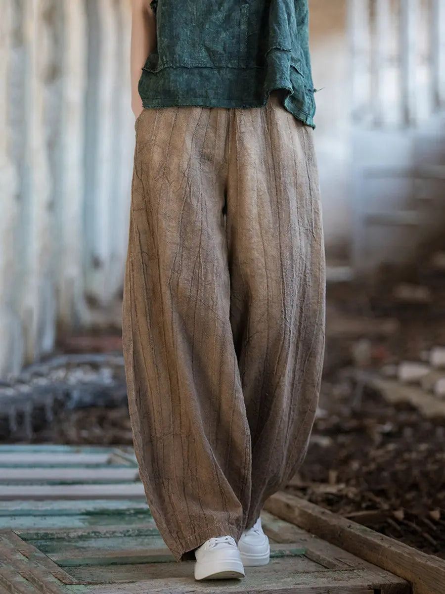Women Vintage Winter Tie-dye Fleece-lined Harem Pants Ada Fashion