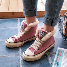 Load image into Gallery viewer, Womens Canvas Snow Sneakers Fur Lined Shoes AD209 adawholesale
