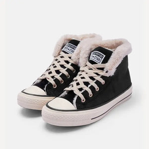 Womens Canvas Snow Sneakers Fur Lined Shoes AD209 adawholesale