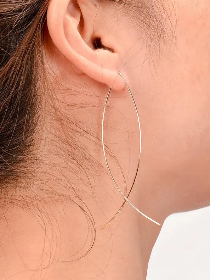 Womens Silver Minimalist Hollow Fish-Shaped Earrings AD237 adawholesale