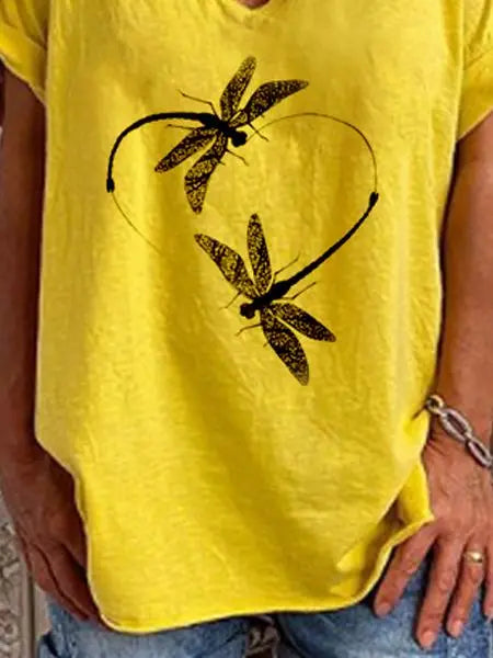 Yellow Casual Cotton Short Sleeve Shirts & Top mysite