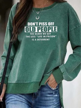 Letter  Long Sleeve   St Patricks Day Printed  Cotton-blend Crew Neck  Casual  Winter   Green Top QAL32