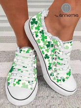 Load image into Gallery viewer, St Patricks Day Women&#x27;s Casual Shamrock Printing Lace-Up Canvas Shoes CN17

